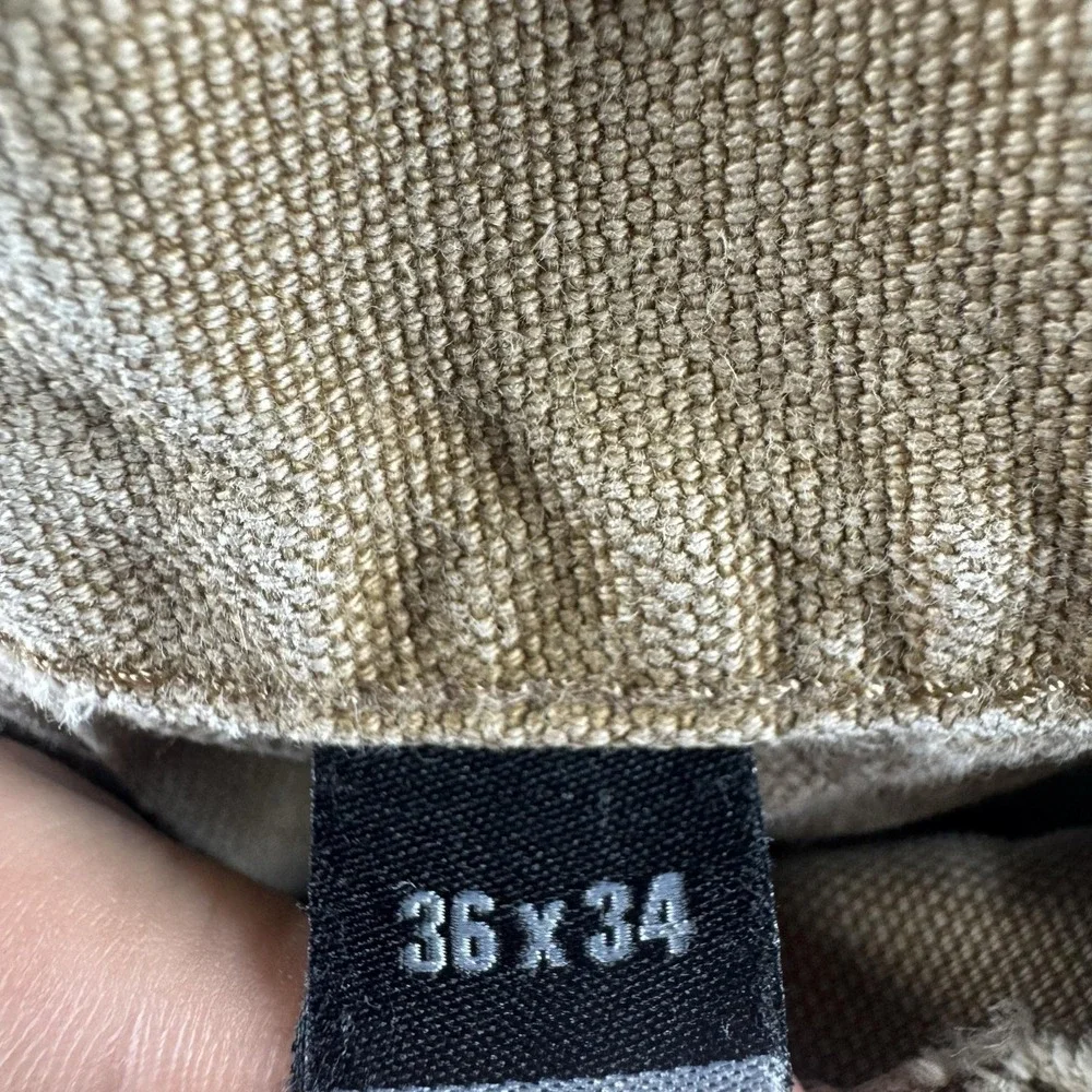 Carhartt Pants Mens 36x32 Beige Canvas Carpenter Utility Workwear Faded Vtg Y2K
